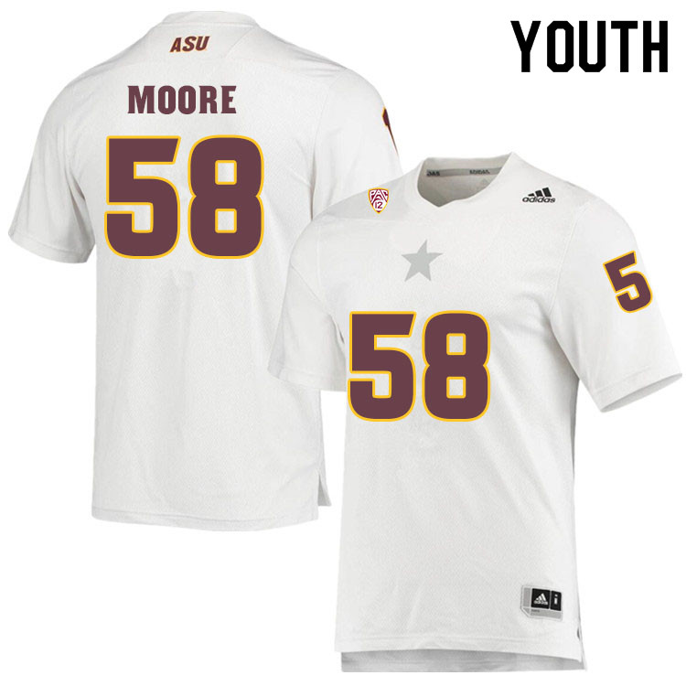 Youth #58 Joe MooreArizona State Sun Devils College Football Jerseys Sale-White - Click Image to Close